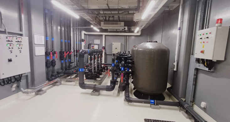 Pump Room with Sensors and Control Panel